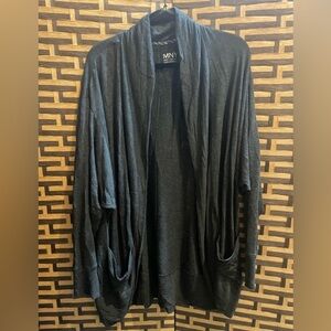 MNY MARC NEW YORK Gray open shawl cardigan women’s 1x plus